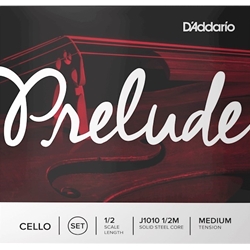 D'Addario Prelude J101012M Cello String Set, 1/2 Scale, Medium Tension